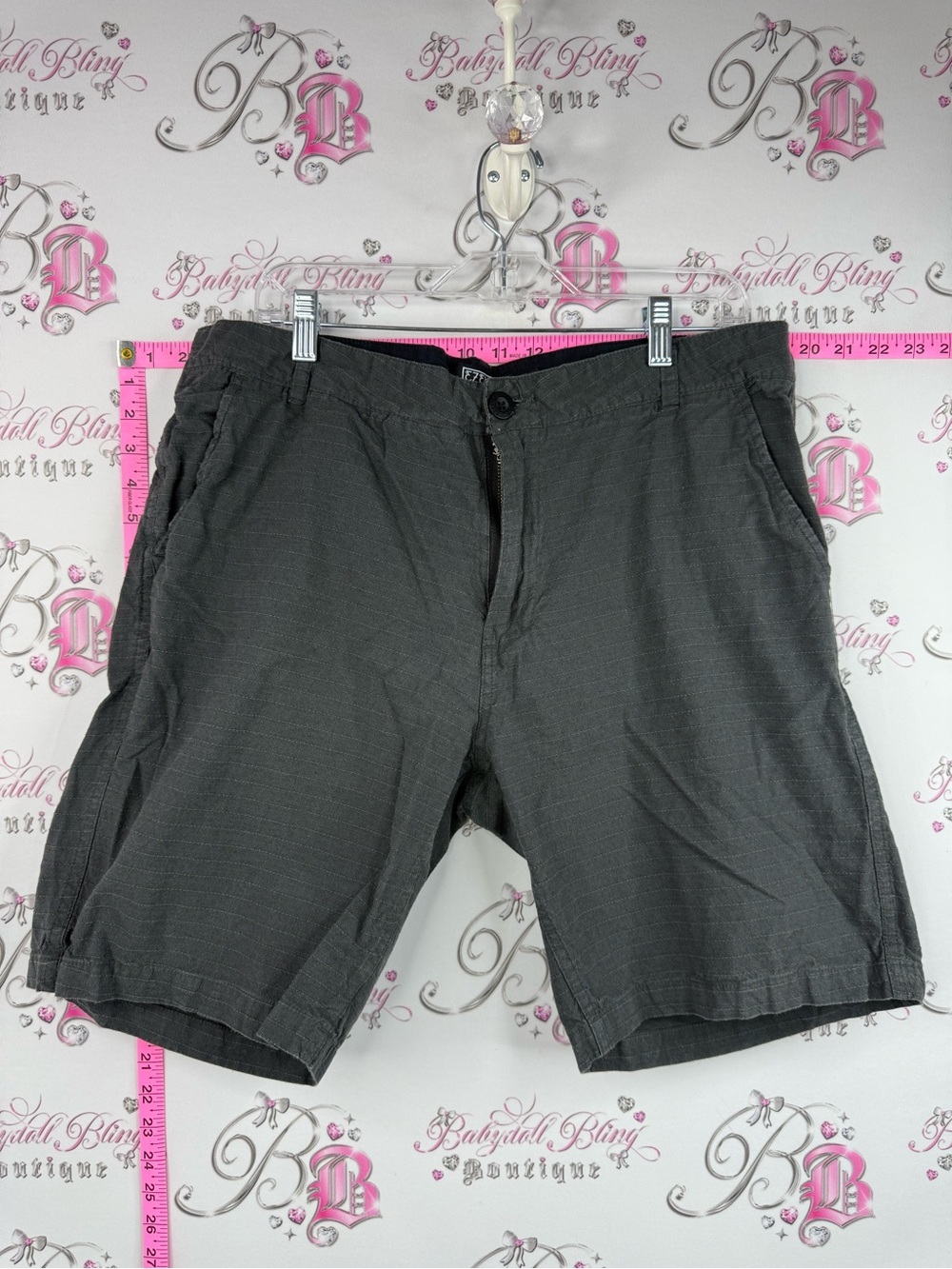 Ezekiel shorts striped grey Charcoal Gray Flat-Front Casual Shorts